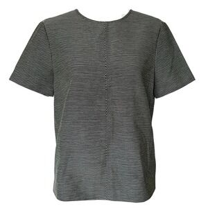 RAG&BONE Black Gold Textured Structured Short Sleeve Top Size M